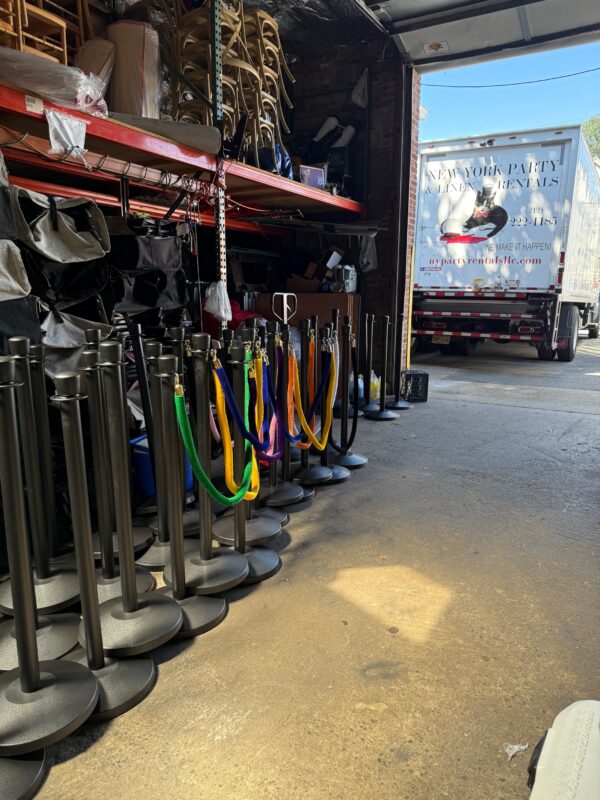 Black Stanchion with Ropes