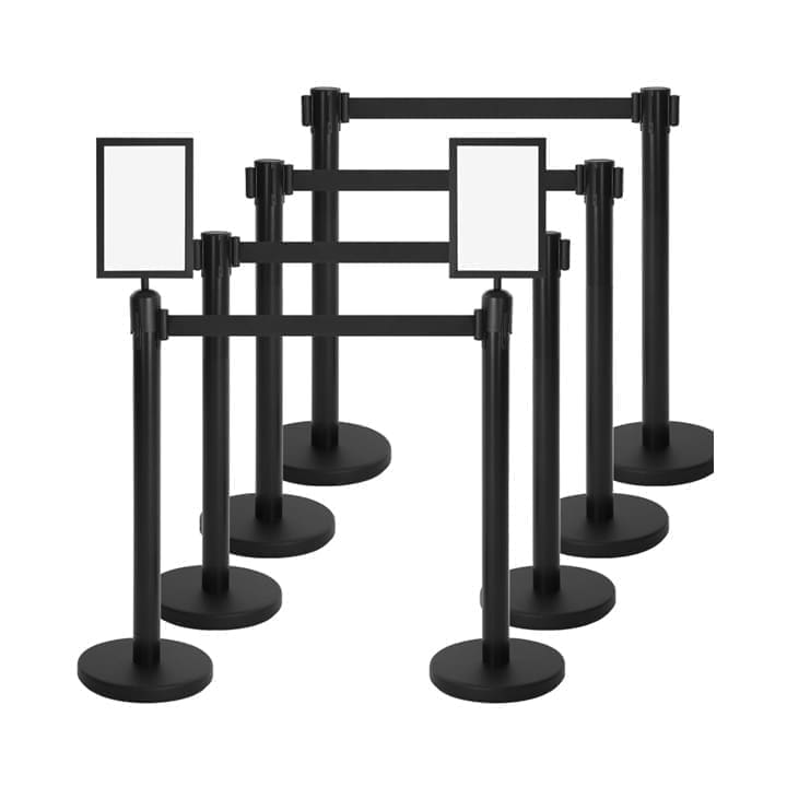 A Retractable Stanchions Black