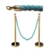 Stanchion Ropes Aqua Blue Braided with Gold Tips
