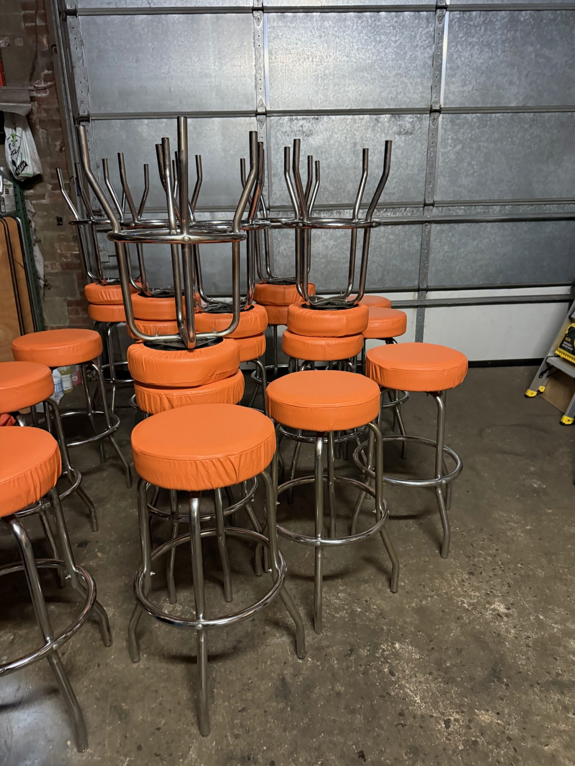 Bar Stools Classic Retro Orange Bar Stools Classic Retro Orange