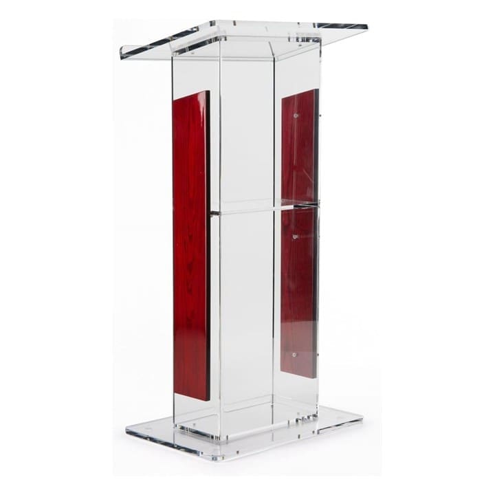 201 Acrylic Lectern with Mahogany Accent Panels